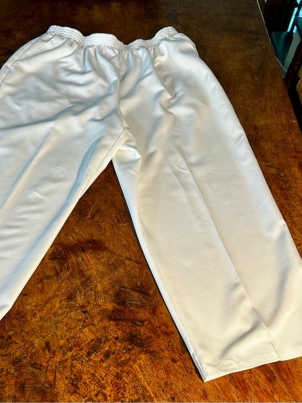 Alfred Dunner White Petite Polyester Pants Size 14 P Elastic Waist